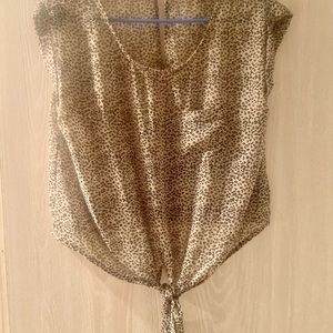 Cheetah print sheer crop top Size S